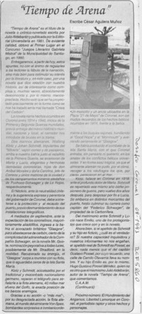 "Tiempo de arena"  [artículo] César Aguilera Muñoz.