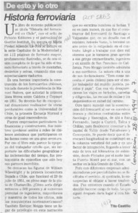 Historia ferroviaria  [artículo] Tit Castillo.