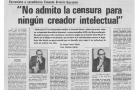 "No admito la censura para ningún creador intelectual" : [entrevista]