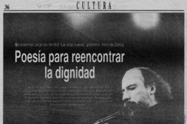 Poesía para reencontrar la dignidad  [artículo] A. M. R.