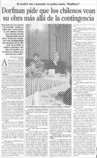 Dorfman pide que los chilenos vean su obra más allá de la contingencia