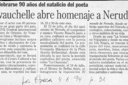 Humberto Duvauchelle abre homenaje a Neruda  [artículo].