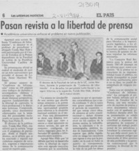 Pasan revista a la libertad de prensa
