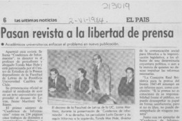 Pasan revista a la libertad de prensa