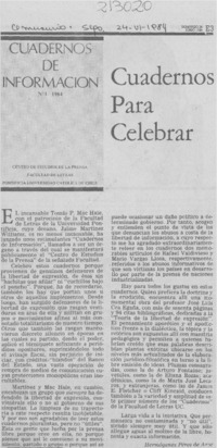 Cuadernos para celebrar