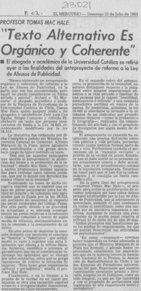 "Texto alternativo es orgánico y coherente"