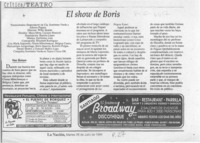 El show de Boris  [artículo] Hans Ehrmann.