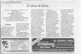 El show de Boris  [artículo] Hans Ehrmann.