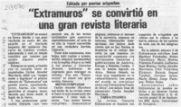 "Extramuros" se convirtió en una gran revista literaria