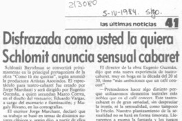 Disfrazada como usted la quiera Schlomit anuncia sensual cabaret