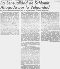 La sensualidad de Schlomit ahogada por la vulgaridad