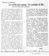 La noche que nunca ha gestado el día