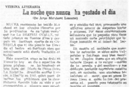 La noche que nunca ha gestado el día
