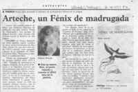 Arteche, un "Fénix de madrugada"  [artículo].