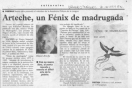 Arteche, un "Fénix de madrugada"  [artículo].