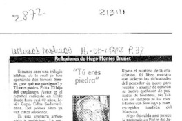 "Tú eres piedra"  [artículo] Hugo Montes Brunet.