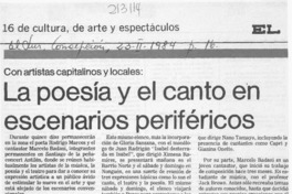 La Poesía y el canto en escenarios periféricos