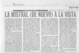 La Mistral (de nuevo) a la vista  [artículo] Filebo.