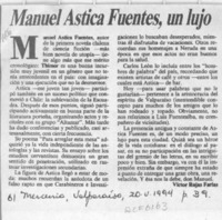 Manuel Astica Fuentes, un lujo  [artículo] Víctor Rojas Farías.