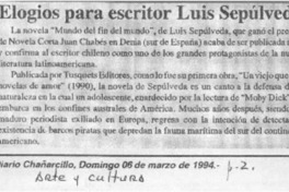 Elogios para escritor Luis Sepúlveda  [artículo].
