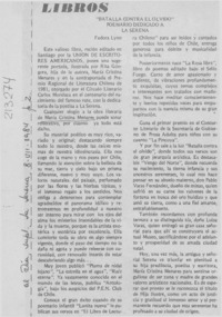 "Batalla contra el olvido" poemario dedicado a La Serena