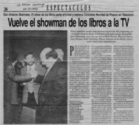 Vuelve el showman de los libros a la TV  [artículo].