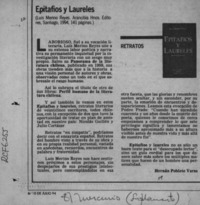 Epitafios y laureles  [artículo] Hernán Poblete Varas.