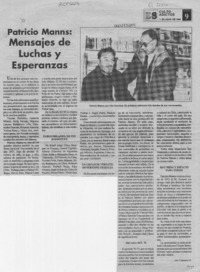 Patricio Manns, mensajes de luchas y esperanzas  [artículo] Lito Carrasco M.