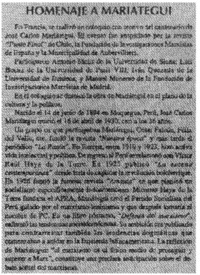 Homenaje a Mariátegui