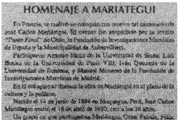 Homenaje a Mariátegui