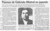 Poemas de Gabriela Mistral en japonés  [artículo].