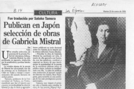 Publican en Japón selección de obras de Gabriela Mistral  [artículo].