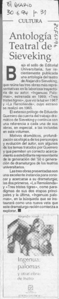 Antología teatral de Sieveking  [artículo].