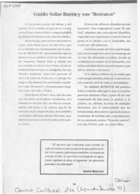 Guido Solar Barra y sus "Retratos"  [artículo].