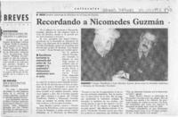 Recordando a Nicomedes Guzmán  [artículo].