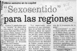 "Sexosentido" para las regiones  [artículo] Francisco Villagrán L.