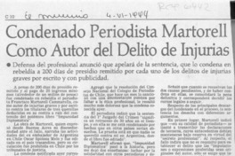 Condenado periodista Martorell como autor del delito por injurias  [artículo].