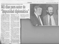 Mil días para autor de "Impunidad diplomática"  [artículo].