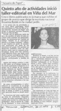 Quinto año de actividades inició taller-editorial en Viña del Mar  [artículo].