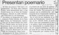 Presentan poemario  [artículo].