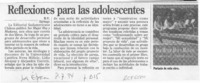 Reflexiones para las adolescentes  [artículo] R. V.