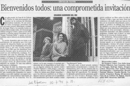 Bienvenidos todos, una comprometida invitación  [artículo] Eduardo Guerrero del Río.
