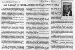 Sor Imelda y la primera mujer foránea que vino a Chile