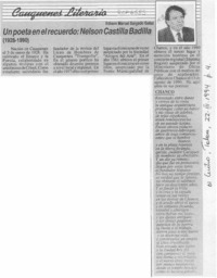 Un poeta en el recuerdo, Nelson Castilla Badilla (1928-1990)  [artículo] Edison Marcel Salgado Galaz.