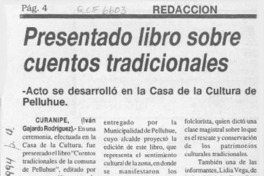 Presentado libro sobre cuentos tradicionales  [artículo] Iván Gajardo Rodríguez.
