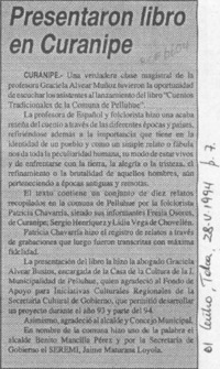 Presentaron libro en Curanipe  [artículo].
