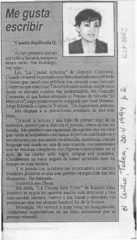 Me gusta escribir  [artículo] Yanette Sepúlveda.