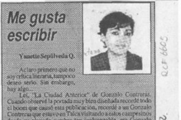 Me gusta escribir  [artículo] Yanette Sepúlveda.