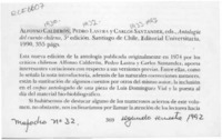 Alfonso Calderón, Pedro Lastra y Carlos Santander, eds., "Antología del cuento chileno" Miguel Gomes.