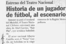 Historia de un jugador de fútbol, al escenario  [artículo].